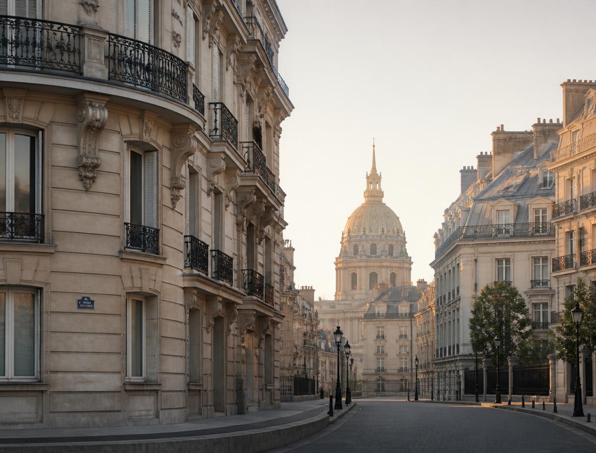 Rue parisienne élégante en Île-de-France